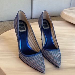 Christian Dior pumps size 38.5. Metallic blue mesh. Excellent condition